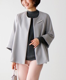 Ehrestyleエーレスタイル ノーカラーショート丈コート・ジャケット 黒 楽天市場】ノーカラー ジャケット ライトアウター ショート丈