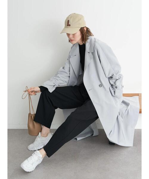 earth music&ecology（アースミュージックアンドエコロジー）の「ビッグカラートレンチコート（トレンチコート・レディース・ブルーグレー/ライトベージュ・FREE）」の22枚目の写真