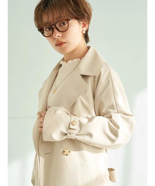 earth music&ecology（アースミュージックアンドエコロジー）の「ビッグカラートレンチコート（トレンチコート・レディース・ブルーグレー/ライトベージュ・FREE）」の19枚目の写真