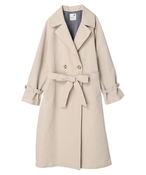 earth music&ecology（アースミュージックアンドエコロジー）の「ビッグカラートレンチコート（トレンチコート・レディース・ブルーグレー/ライトベージュ・FREE）」の9枚目の写真