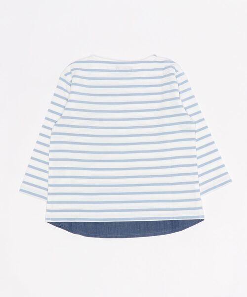 kladskap(クレードスコープ)の「アニマルポケットボーダー長袖Tシャツ(Tシャツ/カットソー・キッズ・ライトブルー/カーキ・90cm/100cm/80cm/110cm/120cm/130cm)」の3枚目の写真