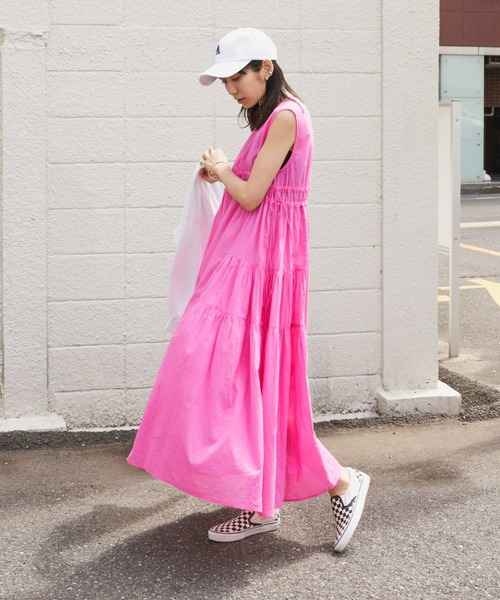 Auntie Rosa Holiday（アンティローザホリデー）の「ボイルサイドティアードワンピース（ワンピース・レディース・ピンク/ブルー/ブラック・FREE）」の8枚目の写真