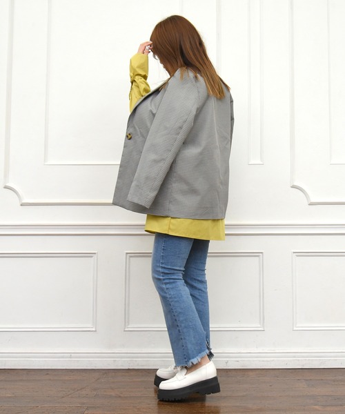 sango（sango）の「チェックベーシックテーラードジャケット（テーラードジャケット・レディース・ブラウン/グレー/グリーン・FREE）」の10枚目の写真
