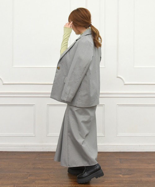 sango（sango）の「チェックベーシックテーラードジャケット（テーラードジャケット・レディース・ブラウン/グレー/グリーン・FREE）」の12枚目の写真