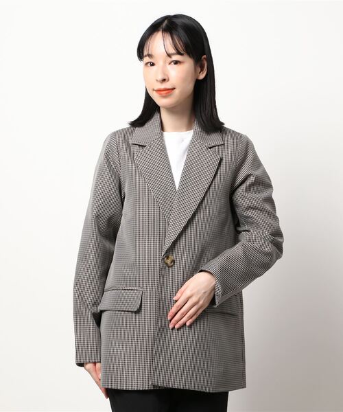 sango（sango）の「チェックベーシックテーラードジャケット（テーラードジャケット・レディース・ブラウン/グレー/グリーン・FREE）」の22枚目の写真
