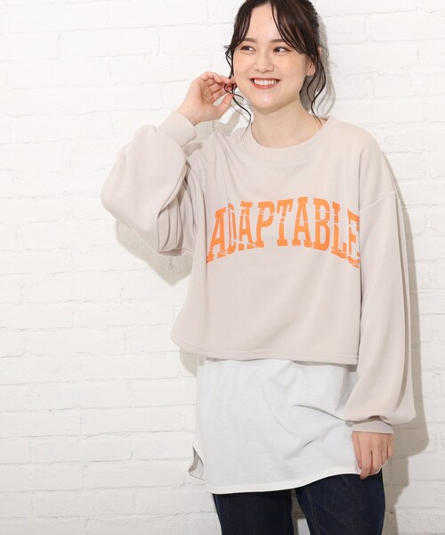 Cutie Blonde（キューティーブロンド）の「◆【S-L】コンパクト丈のミニ裏起毛スウェット（スウェット・レディース・オフホワイト/ライトグレー/ピンク系・01/02/03）」の4枚目の写真