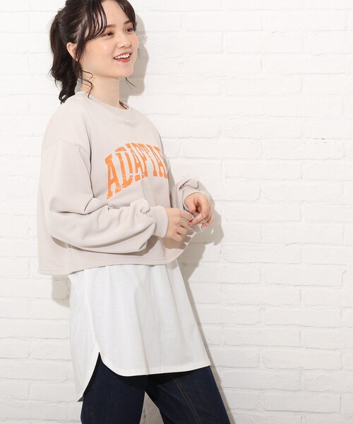 Cutie Blonde（キューティーブロンド）の「◆【S-L】コンパクト丈のミニ裏起毛スウェット（スウェット・レディース・オフホワイト/ライトグレー/ピンク系・01/02/03）」の5枚目の写真