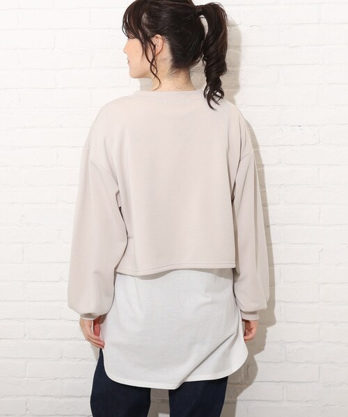 Cutie Blonde（キューティーブロンド）の「◆【S-L】コンパクト丈のミニ裏起毛スウェット（スウェット・レディース・オフホワイト/ライトグレー/ピンク系・01/02/03）」の6枚目の写真