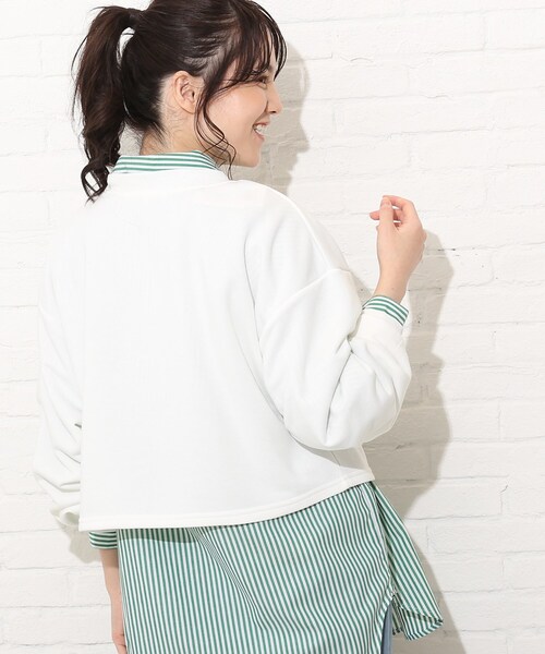 Cutie Blonde（キューティーブロンド）の「◆【S-L】コンパクト丈のミニ裏起毛スウェット（スウェット・レディース・オフホワイト/ライトグレー/ピンク系・01/02/03）」の12枚目の写真