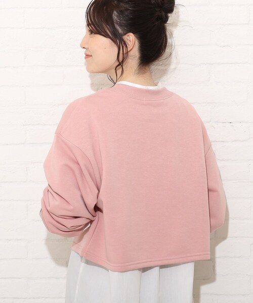 Cutie Blonde（キューティーブロンド）の「◆【S-L】コンパクト丈のミニ裏起毛スウェット（スウェット・レディース・オフホワイト/ライトグレー/ピンク系・01/02/03）」の17枚目の写真