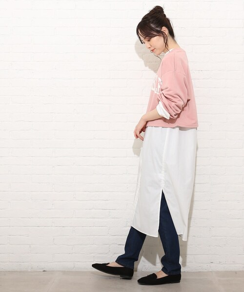 Cutie Blonde（キューティーブロンド）の「◆【S-L】コンパクト丈のミニ裏起毛スウェット（スウェット・レディース・オフホワイト/ライトグレー/ピンク系・01/02/03）」の19枚目の写真