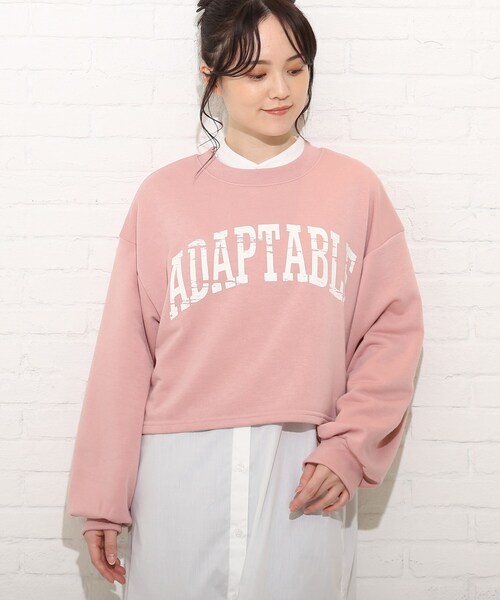 Cutie Blonde（キューティーブロンド）の「◆【S-L】コンパクト丈のミニ裏起毛スウェット（スウェット・レディース・オフホワイト/ライトグレー/ピンク系・01/02/03）」の22枚目の写真