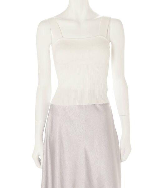 MERCURYDUO(マーキュリーデュオ)の「カップ付インナーニットキャミ(キャミソール・レディース・オフホワイト/ブラック・FREE)」の4枚目の写真