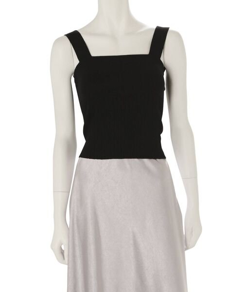 MERCURYDUO(マーキュリーデュオ)の「カップ付インナーニットキャミ(キャミソール・レディース・オフホワイト/ブラック・FREE)」の5枚目の写真