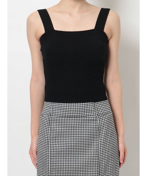 MERCURYDUO(マーキュリーデュオ)の「カップ付インナーニットキャミ(キャミソール・レディース・オフホワイト/ブラック・FREE)」の6枚目の写真