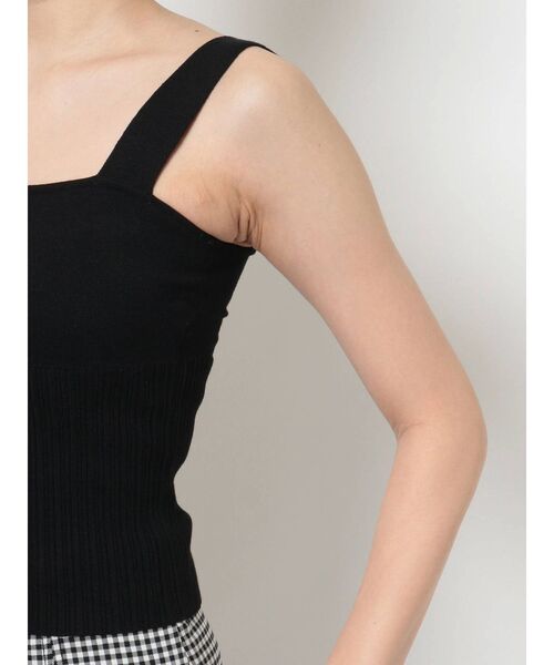 MERCURYDUO(マーキュリーデュオ)の「カップ付インナーニットキャミ(キャミソール・レディース・オフホワイト/ブラック・FREE)」の10枚目の写真