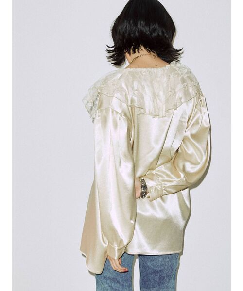 jouetie（ジュエティ）の「ボリュームレースカラーブラウス（シャツ/ブラウス・レディース・ブルー/アイボリー/ブラック・MEDIUM）」の17枚目の写真