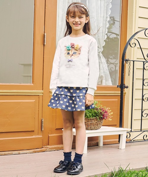 PAUL&JOE(ポールアンドジョー)の「PAUL & JOE(ポール & ジョー) Kids & Junior フラワーネコロンT(Tシャツ/カットソー・キッズ・ホワイト/ラベンダー/ネイビー・140cm/150cm/110cm/120cm/130cm)」の21枚目の写真