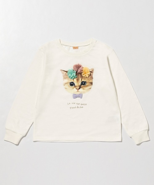 PAUL&JOE(ポールアンドジョー)の「PAUL & JOE(ポール & ジョー) Kids & Junior フラワーネコロンT(Tシャツ/カットソー・キッズ・ホワイト/ラベンダー/ネイビー・140cm/150cm/110cm/120cm/130cm)」の10枚目の写真