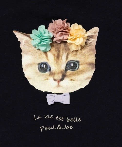 PAUL&JOE(ポールアンドジョー)の「PAUL & JOE(ポール & ジョー) Kids & Junior フラワーネコロンT(Tシャツ/カットソー・キッズ・ホワイト/ラベンダー/ネイビー・140cm/150cm/110cm/120cm/130cm)」の4枚目の写真