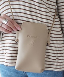【KANGOL / カンゴール】 型押しロゴ PUレザー 縦型 ショルダー ポーチ