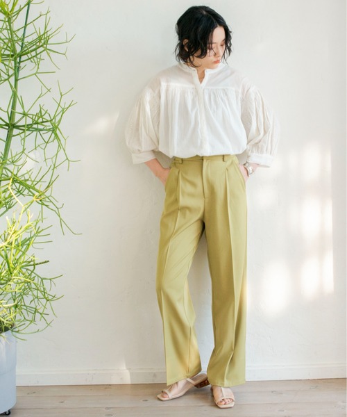 ANGIE（アンジー）の「コットン刺繍レース ボリューム袖ブラウス（シャツ/ブラウス・レディース・イエロー/カーキ/オフホワイト/スミクロ・FREE）」の17枚目の写真