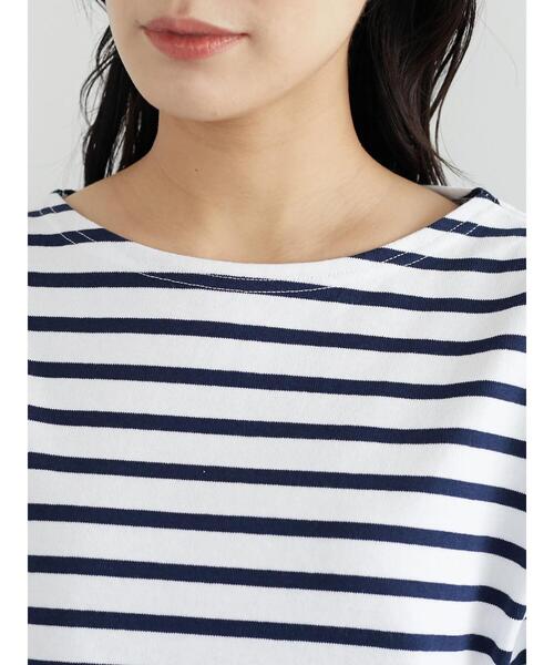 Green　Parks（グリーンパークス）の「サイドリボンスリットプルオーバー（Tシャツ/カットソー・レディース・オフホワイト/ダークネイビー・FREE）」の15枚目の写真