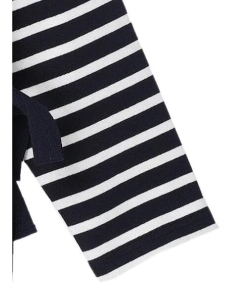 Green　Parks（グリーンパークス）の「サイドリボンスリットプルオーバー（Tシャツ/カットソー・レディース・オフホワイト/ダークネイビー・FREE）」の9枚目の写真