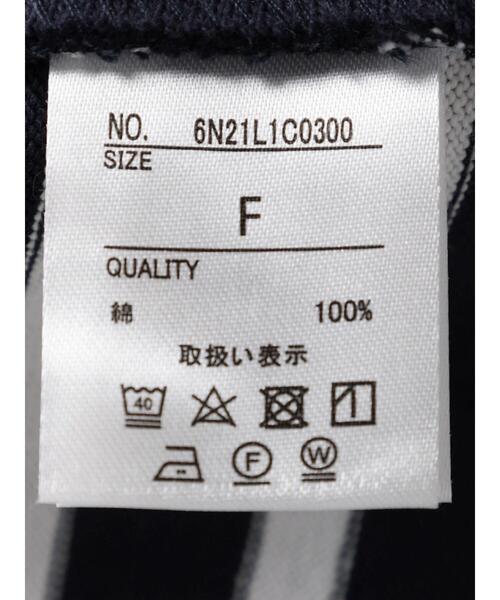 Green　Parks（グリーンパークス）の「サイドリボンスリットプルオーバー（Tシャツ/カットソー・レディース・オフホワイト/ダークネイビー・FREE）」の7枚目の写真