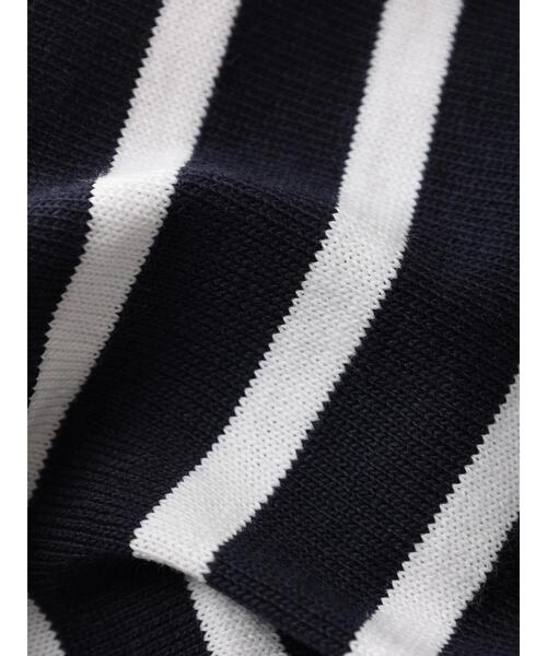 Green　Parks（グリーンパークス）の「サイドリボンスリットプルオーバー（Tシャツ/カットソー・レディース・オフホワイト/ダークネイビー・FREE）」の5枚目の写真