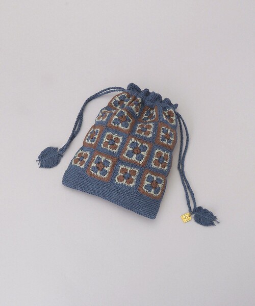 FREAK'S STORE(フリークスストア)の「C-cie-/シー pansy crochet pouch/パンジークロシェポーチ(ハンドバッグ)」|ネイビー