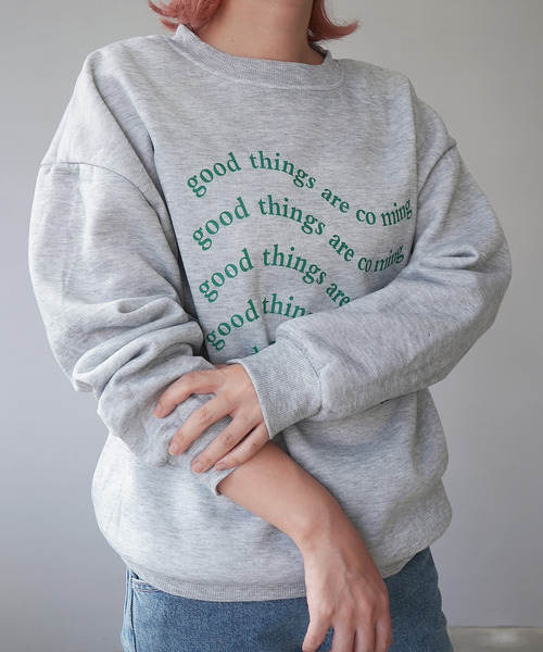 c.u.l（シーユーエル）の「オーバーサイズデザインプリントスウェット culw179（スウェット・レディース・ブラック/ライトグレー/ホワイト・FREE）」の3枚目の写真