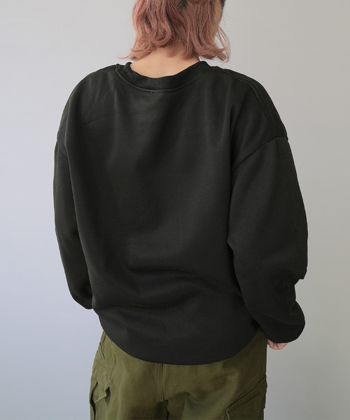 c.u.l（シーユーエル）の「オーバーサイズデザインプリントスウェット culw179（スウェット・レディース・ブラック/ライトグレー/ホワイト・FREE）」の6枚目の写真