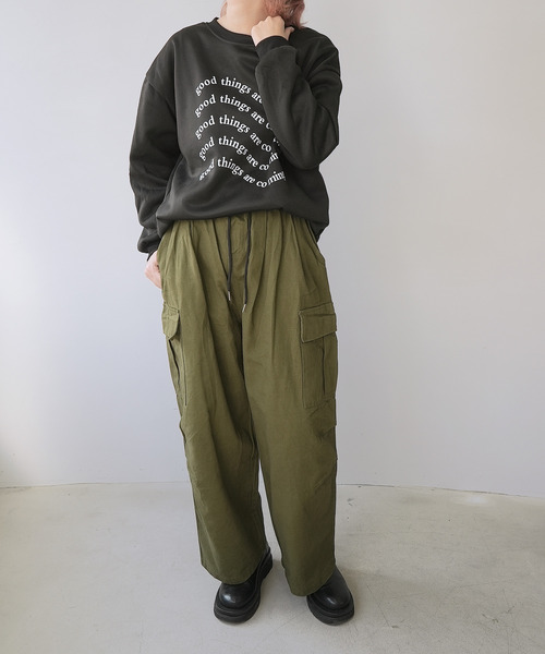 c.u.l（シーユーエル）の「オーバーサイズデザインプリントスウェット culw179（スウェット・レディース・ブラック/ライトグレー/ホワイト・FREE）」の7枚目の写真