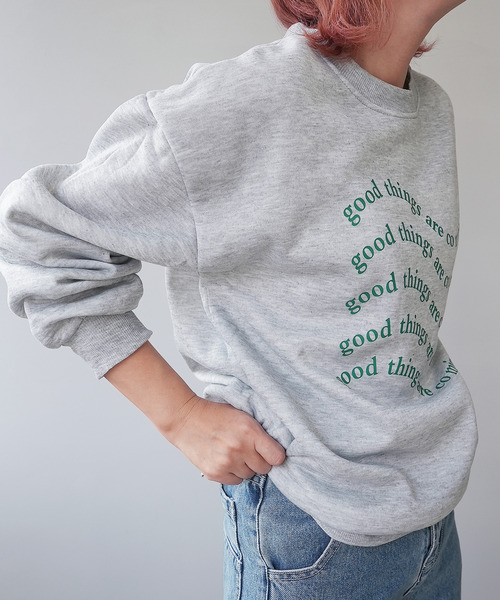 c.u.l（シーユーエル）の「オーバーサイズデザインプリントスウェット culw179（スウェット・レディース・ブラック/ライトグレー/ホワイト・FREE）」の13枚目の写真