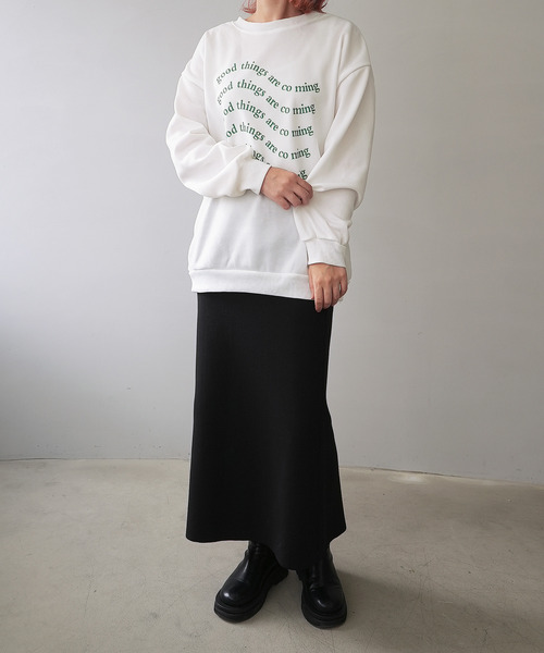 c.u.l（シーユーエル）の「オーバーサイズデザインプリントスウェット culw179（スウェット・レディース・ブラック/ライトグレー/ホワイト・FREE）」の18枚目の写真