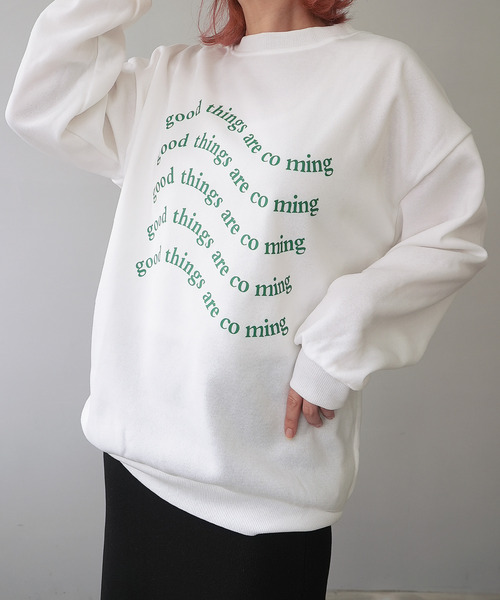 c.u.l（シーユーエル）の「オーバーサイズデザインプリントスウェット culw179（スウェット・レディース・ブラック/ライトグレー/ホワイト・FREE）」の19枚目の写真