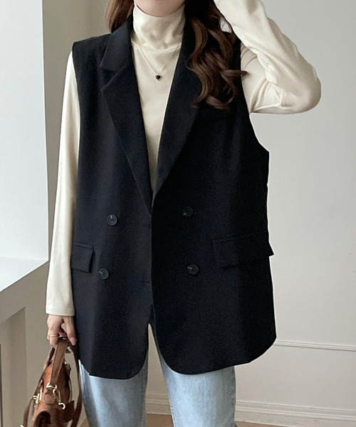 emi+（エミプラス）の「オーバーシルエットテーラードベスト（ベスト・レディース・モカ/ブラック/ブラウン/アイボリー・L/M/S）」の16枚目の写真