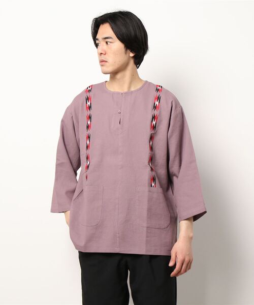 チャイハネ（チャイハネ）の「【チャイハネ】サンダー刺繍MEN'Sトップス（その他トップス・メンズ・ベージュ/パープル/ネイビー/ターコイズブルー/グリーン/マスタード・FREE）」の5枚目の写真