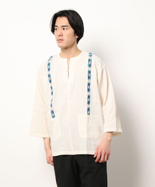 チャイハネ（チャイハネ）の「【チャイハネ】サンダー刺繍MEN'Sトップス（その他トップス・メンズ・ベージュ/パープル/ネイビー/ターコイズブルー/グリーン/マスタード・FREE）」の11枚目の写真