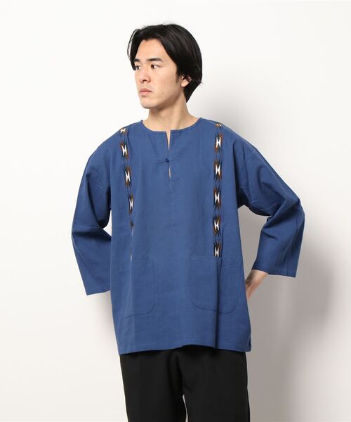 チャイハネ（チャイハネ）の「【チャイハネ】サンダー刺繍MEN'Sトップス（その他トップス・メンズ・ベージュ/パープル/ネイビー/ターコイズブルー/グリーン/マスタード・FREE）」の19枚目の写真