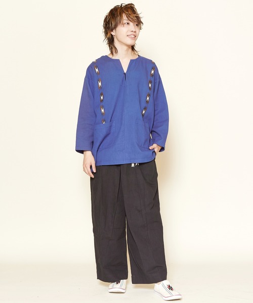 チャイハネ（チャイハネ）の「【チャイハネ】サンダー刺繍MEN'Sトップス（その他トップス・メンズ・ベージュ/パープル/ネイビー/ターコイズブルー/グリーン/マスタード・FREE）」の20枚目の写真