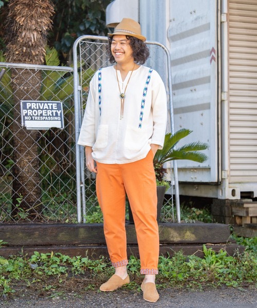 チャイハネ（チャイハネ）の「【チャイハネ】サンダー刺繍MEN'Sトップス（その他トップス・メンズ・ベージュ/パープル/ネイビー/ターコイズブルー/グリーン/マスタード・FREE）」の15枚目の写真