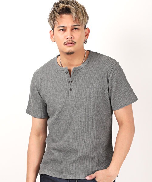 セール】ワッフルヘンリーネックTシャツ（Tシャツ/カットソー