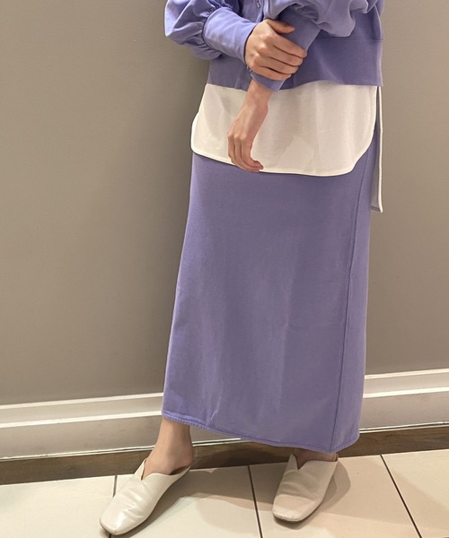 LAGLAIA（ラグライア）の「【sifflement】度詰め天竺バックスリットSK（スカート・レディース・グリーン/パープル/ホワイト・FREE）」の3枚目の写真