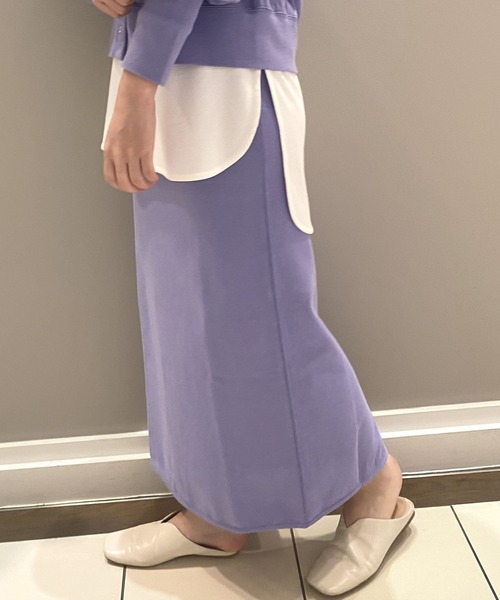 LAGLAIA（ラグライア）の「【sifflement】度詰め天竺バックスリットSK（スカート・レディース・グリーン/パープル/ホワイト・FREE）」の8枚目の写真