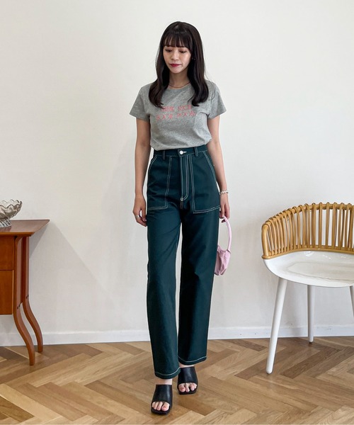 EPIMI E'PIMMY(エピミエピミー)の「エンボスシシュウロゴTシャツ(Tシャツ/カットソー・レディース・ホワイト/ブラック/オフホワイト/ピンク/杢グレー・MEDIUM)」の15枚目の写真