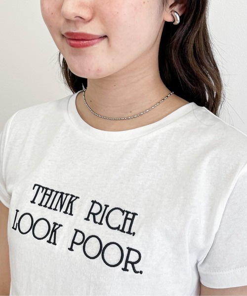 EPIMI E'PIMMY(エピミエピミー)の「エンボスシシュウロゴTシャツ(Tシャツ/カットソー・レディース・ホワイト/ブラック/オフホワイト/ピンク/杢グレー・MEDIUM)」の22枚目の写真