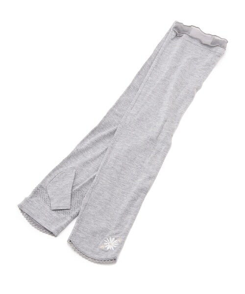 DRESKIP（ドレスキップ）の「◆【竹繊維】フラワー刺繍ロングアームカバー（その他小物・レディース・グレー系/ブラック系・00）」の3枚目の写真