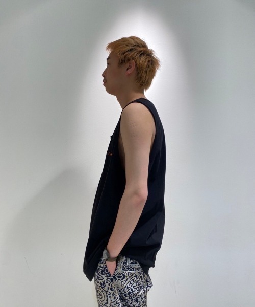 MANASTASH（マナスタッシュ）の「MANASTASH/マナスタッシュ　MS Circle logo tanktop　MSサークルロゴタンクトップ（タンクトップ・メンズ・ホワイト/ブラック・MEDIUM/LARGE）」の6枚目の写真